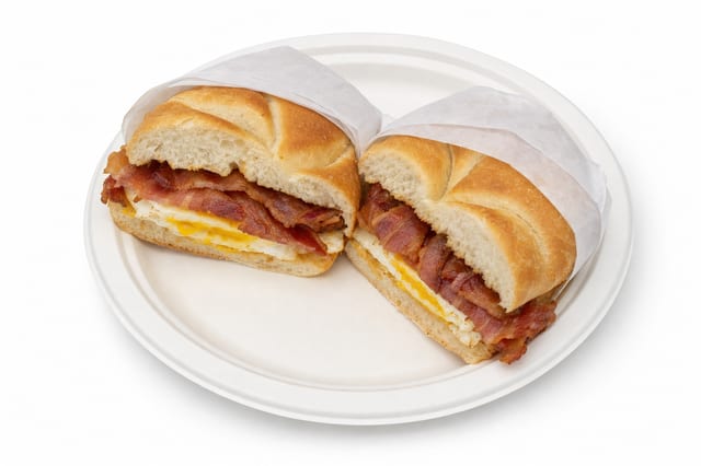 Egg and Bacon Sandwich.