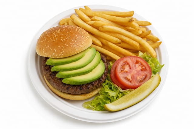 Avocado Burger Deluxe.