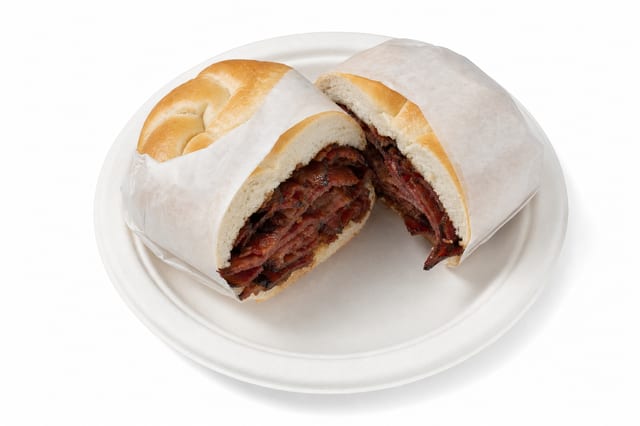Beef Bacon Sandwich.