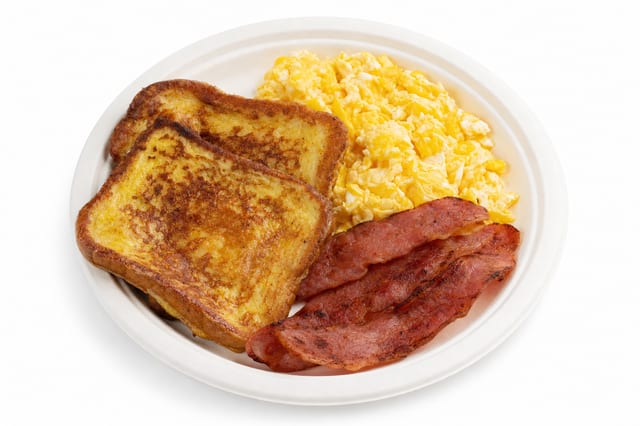 French Toast, Eggs and Turkey Bacon Platter.