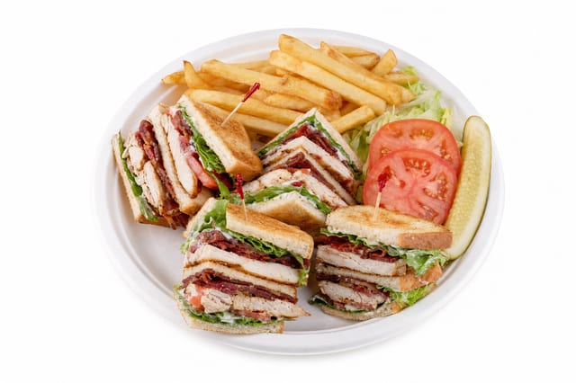 Chicken Club with Beef Bacon Deluxe.