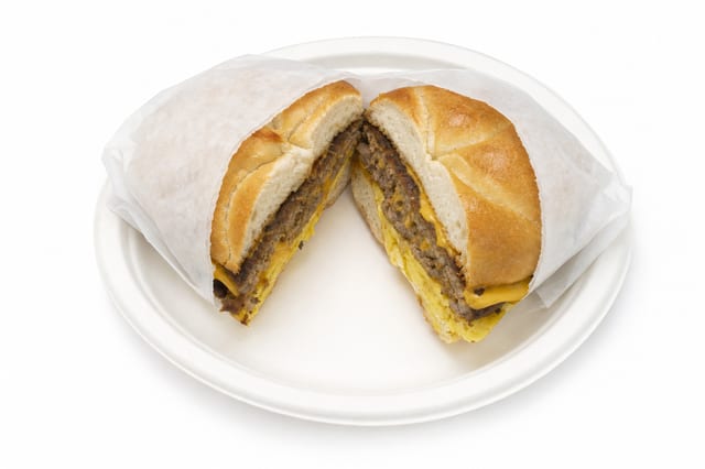 Beef Sausage Sandwich.