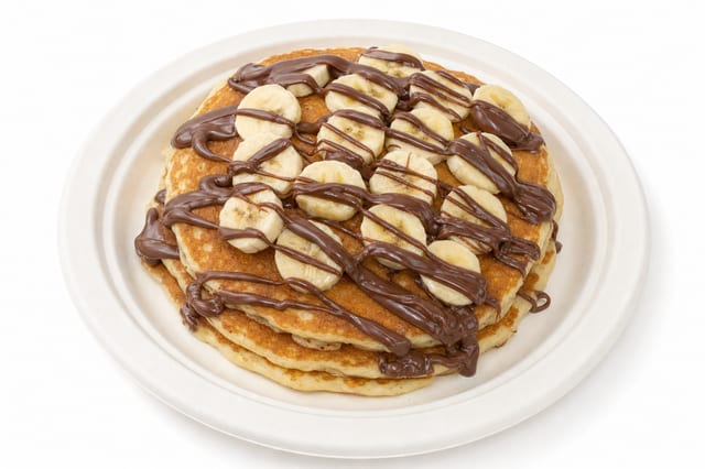 Pancakes with Nutella and Bananas.