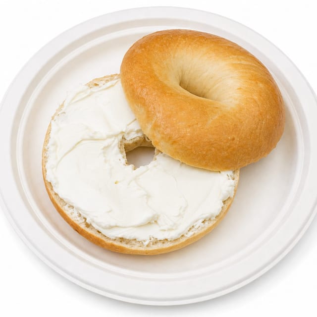 Bagel with Cream Cheese and Jelly.