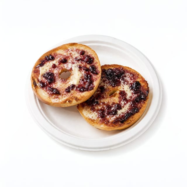 Bagel with Butter and Jelly.