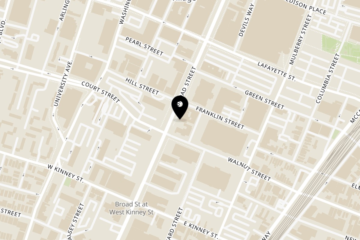 Map showing the location of Brick City Market on 946 Broad St #1 in Newark